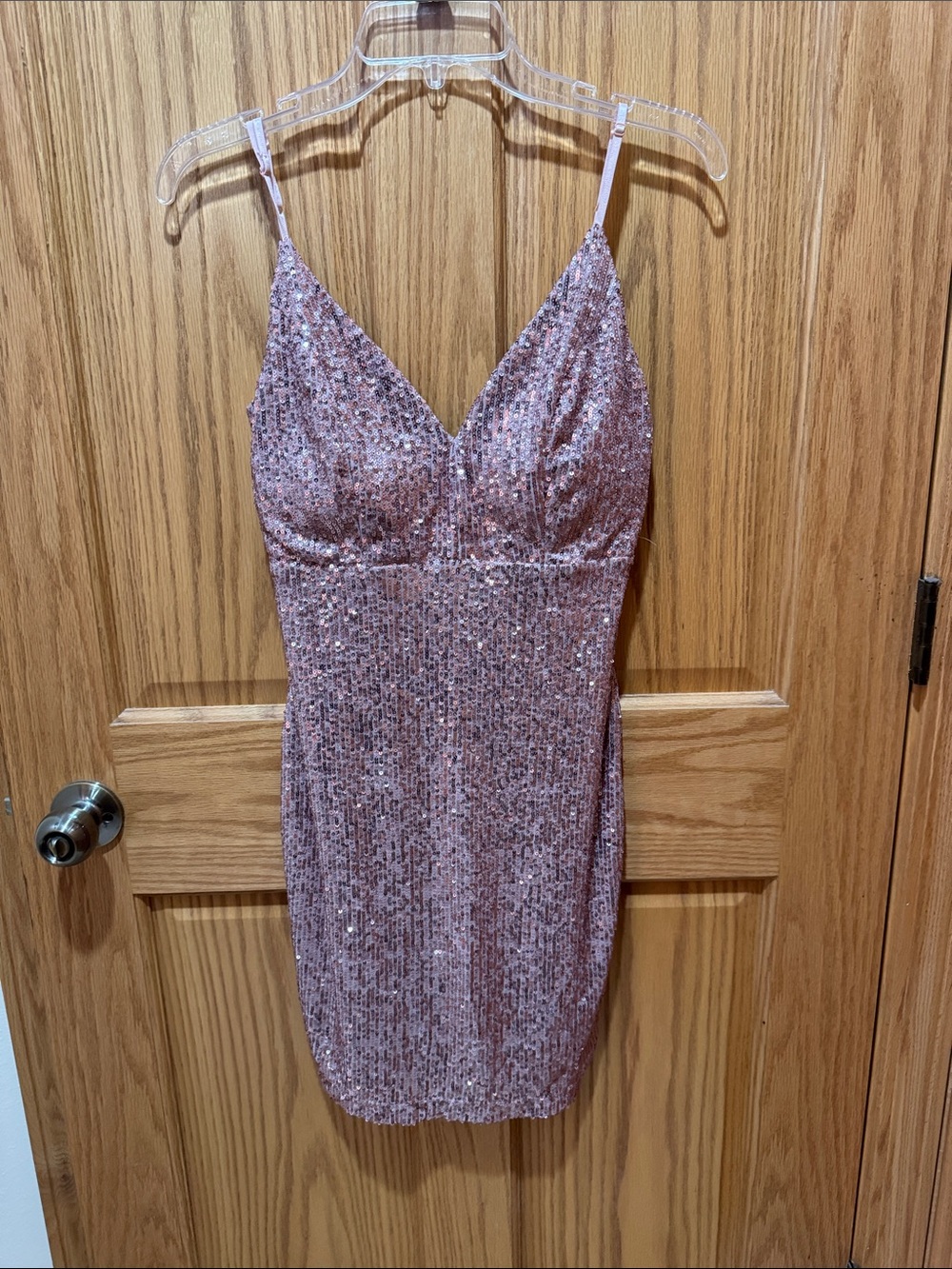 Emerald Sundae Rose Gold Sequin Mini Dress